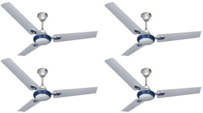 

Blue Sapphire Fusion 48 Ceiling Fan Silver Blue Pack of 4 3 Blade Ceiling Fan(Blue, Pack of 4), Multicolor