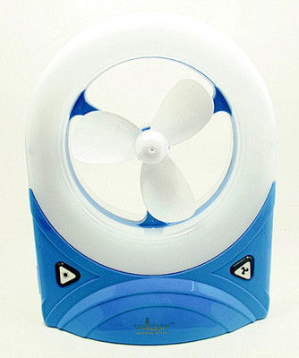 

Unitech Rechargeable Stealodeal Mini Desk with Led Light 3 Blade Table Fan(Blue, Yellow, Red, Pack of 1), White