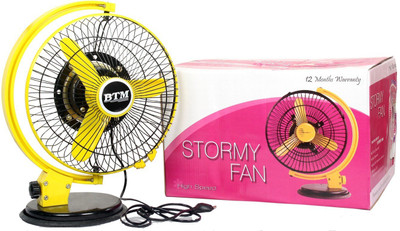 BTM Stormy 3 Blade Table Fan(Black, Yellow)