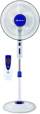 

Bajaj Victor Remote 3 Blade Pedestal Fan(White), Blue