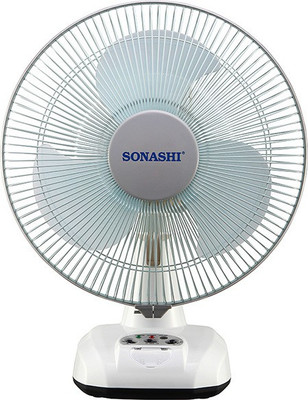 

Sonashi 3 Speed with 3-4 Hrs Backup Rechargeable 3 Blade Table Fan(White, Pack of 1)