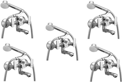 

Oleanna ModelSD-09 Speed Telephonic Wall Mixer with Crutch and Hand Shower Set Included (Disc Fitting | Quarter Turn | Form Flow) (Pack of 5 Pcs) Mixer Faucet(Wall Mount Installation Type)