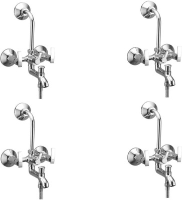 

Oleanna ASCD-14 Desire Wall Mixer 3 in 1 with 115Mm Bend Pipe and Provision for Over Head and Hand Shower (Disc Fitting | Quarter Turn | Form Flow) (Pack of 4 Pcs) Mixer Faucet(Wall Mount Installation Type)