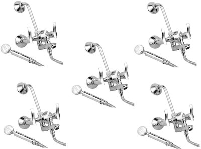 

Oleanna ModelA-11 Angel Wall Mixer 3 in 1 with 115Mm Bend Pipe and Provision for Over Head and Hand Shower (Disc Fitting | Quarter Turn | Form Flow) (Pack of 5 Pcs) Mixer Faucet(Wall Mount Installation Type)