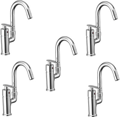 

Oleanna ModelMT-13 Metro Single Lever Sink Mixer Table Mounted With Connection Pipe With Hot & Cold Water Feature (High Quality Cartridges | Quarter Turn | Form Flow) (Pack of 5 Pcs) Mixer Faucet(Vessel Installation Type)