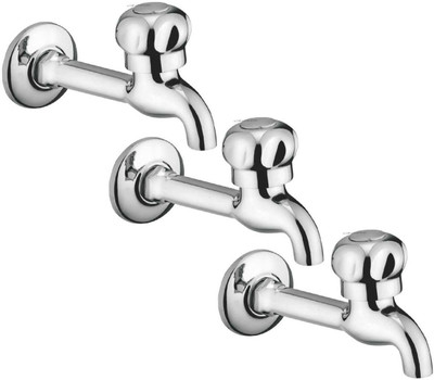 

Oleanna ALCOMN-03 Moon Long Nose Bib Cock With Wall Flange Long Body Tap (Disc Fitting | Quarter Turn | Form Flow) (Pack of 3 Pcs) Pillar Tap Faucet(Wall Mount Installation Type)