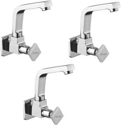 

Oleanna ALCOMY-05 Melody Sink Tap With Wall Flange Sink Cock With Swivel Casted Spout Wall Mounted (Disc Fitting | Quarter Turn | Form Flow) (Pack of 3 Pcs) Compression Faucet(Wall Mount Installation Type)