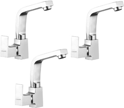 

Oleanna ALCOS-07 Square Swan Neck Pillar Tap With Swivel Spout For Sink And Basin Kitchen And Bathroom (Disc Fitting | Quarter Turn | Form Flow) (Pack of 3 Pcs) Disc Faucet(Deck Mount Installation Type)