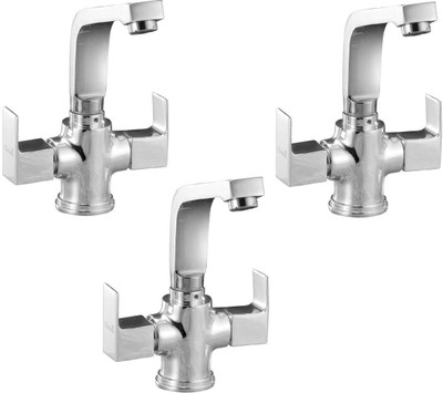 

Oleanna ALCOS-09 Square Center Hole Basin Mixer With Connection Pipe With Hot & Cold Water Feature (Disc Fitting | Quarter Turn | Form Flow) (Pack of 3 Pcs) Mixer Faucet(Deck Mount Installation Type)