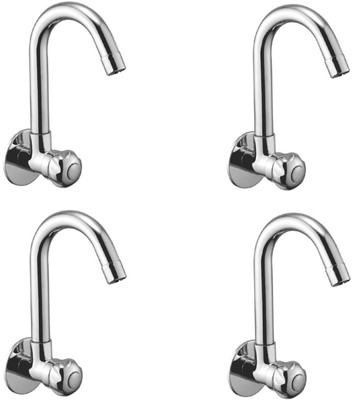 

Oleanna ASCMN-07 Moon Sink Tap With Wall Flange Sink Cock With Swivel Casted Spout Wall Mounted (Disc Fitting | Quarter Turn | Form Flow) (Pack of 4 Pcs) Compression Faucet(Wall Mount Installation Type)