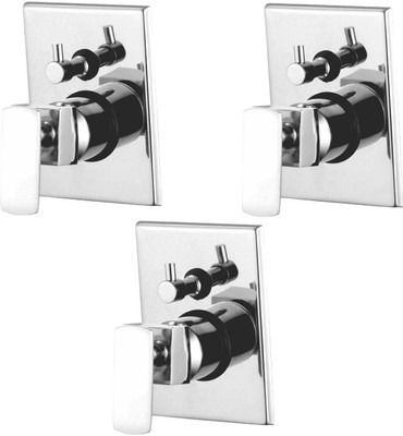 

Oleanna ALCOK-15 Kubix 4 Way Complete Divertor Set And Addons Body Of Single Lever Concealed, Mixers And Divertor For Bath And Shower System (High Quality Cartridges | Quarter Turn) (Pack of 3 Pcs) Diverter Faucet(Wall Mount Installation Type)