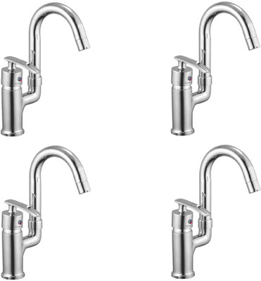

Oleanna ASCD-12 Desire Single Lever Sink Mixer Table Mounted With Connection Pipe With Hot & Cold Water Feature (High Quality Cartridges | Quarter Turn | Form Flow) (Pack of 4 Pcs) Mixer Faucet(Vessel Installation Type)