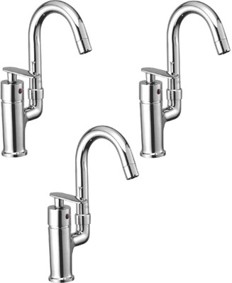 

Oleanna ALCOMT-13 Metro Single Lever Sink Mixer Table Mounted With Connection Pipe With Hot & Cold Water Feature (High Quality Cartridges | Quarter Turn | Form Flow) (Pack of 3 Pcs) Mixer Faucet(Vessel Installation Type)