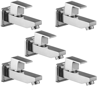 

Oleanna ModelS-04 Square Long Nose Bib Cock With Wall Flange Long Body Tap (Disc Fitting | Quarter Turn | Form Flow) (Pack of 5 Pcs) Pillar Tap Faucet(Wall Mount Installation Type)