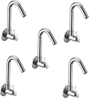 

Oleanna ModelD-08 Desire Sink Tap With Wall Flange Sink Cock With Swivel Casted Spout Wall Mounted (Disc Fitting | Quarter Turn | Form Flow) (Pack of 5 Pcs) Compression Faucet(Wall Mount Installation Type)