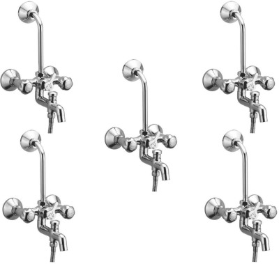 

Oleanna ModelMN-11 Moon Wall Mixer 3 in 1 with 115Mm Bend Pipe and Provision for Over Head and Hand Shower (Disc Fitting | Quarter Turn | Form Flow) (Pack of 5 Pcs) Mixer Faucet(Wall Mount Installation Type)