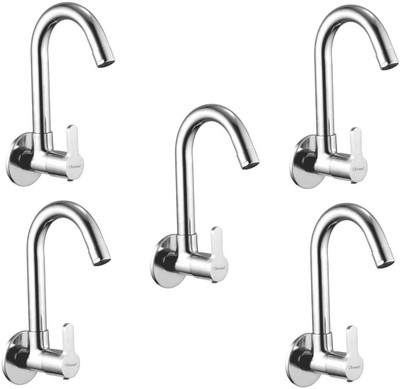 

Oleanna ModelO-04 Orange Sink Tap With Wall Flange Sink Cock With Swivel Casted Spout Wall Mounted (Disc Fitting | Quarter Turn | Form Flow) (Pack of 5 Pcs) Compression Faucet(Wall Mount Installation Type)