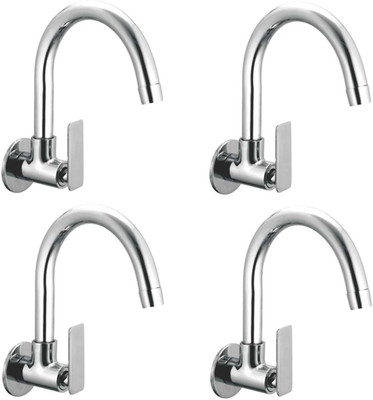 

Oleanna ASCG-09 Golf Sink Tap With Wall Flange Sink Cock With Swivel Casted Spout Wall Mounted (Disc Fitting | Quarter Turn | Form Flow) (Pack of 4 Pcs) Compression Faucet(Wall Mount Installation Type)