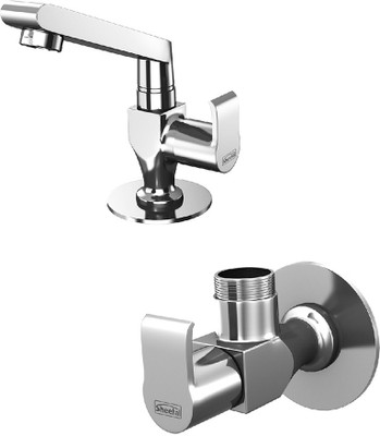 

Sheetal COMBO-1907-1904 Liva Pillar Cock With Regular Swinging Spout and Angular Stop Cock Combo Flange Faucet(Wall Mount Installation Type)