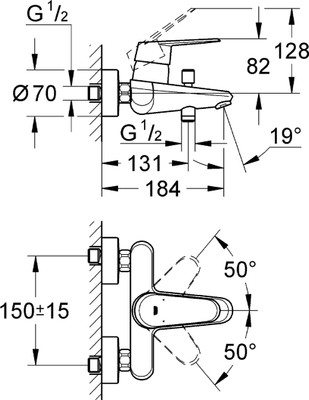 

Grohe 33390002 Health Faucet(Centerset Installation Type)