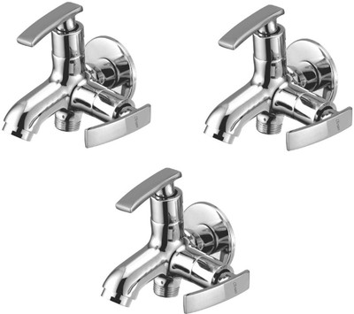 

Oleanna ALCOD-07 Desire 2 In 1 Bib Cock With Wall Flange Bib Tap (Disc Fitting | Quarter Turn | Form Flow) (Pack of 3 Pcs) Bib Tap Faucet(Wall Mount Installation Type)
