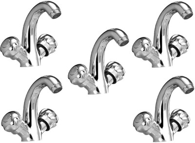 

Oleanna ModelMN-12 Moon Center Hole Basin Mixer With Connection Pipe With Hot & Cold Water Feature (Disc Fitting | Quarter Turn | Form Flow) (Pack of 5 Pcs) Mixer Faucet(Deck Mount Installation Type)