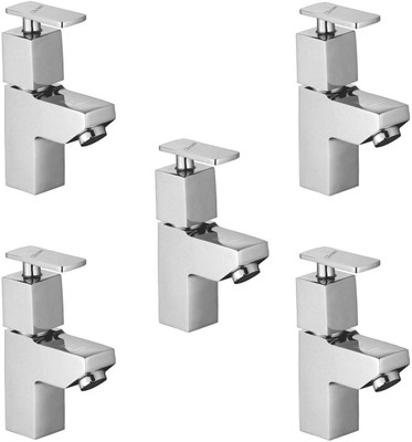 

Oleanna ModelK-03 Kubix Pillar Cock Chrome Finishing (Disc Fitting | Quarter Turn | Form Flow) (Pack of 5 Pcs) Pillar Tap Faucet(Deck Mount Installation Type)