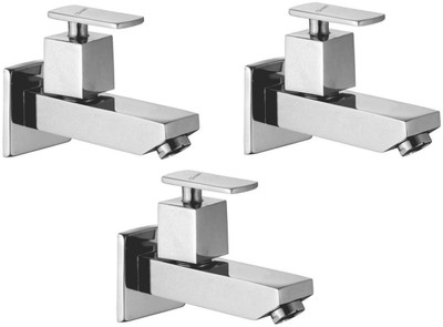 

Oleanna ALCOK-04 Kubix Long Nose Bib Cock With Wall Flange Long Body Tap (Disc Fitting | Quarter Turn | Form Flow) (Pack of 3 Pcs) Pillar Tap Faucet(Wall Mount Installation Type)