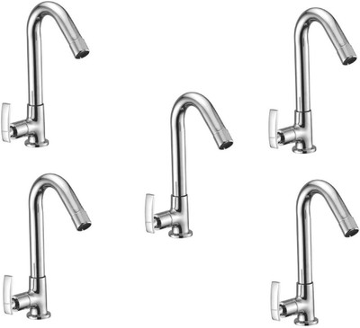 

Oleanna ModelD-09 Desire Swan Neck Pillar Tap With Swivel Spout For Sink And Basin Kitchen And Bathroom (Disc Fitting | Quarter Turn | Form Flow) (Pack of 5 Pcs) Disc Faucet(Deck Mount Installation Type)