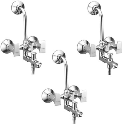 

Oleanna ALCOGL-14 Global Wall Mixer 3 in 1 with 115Mm Bend Pipe and Provision for Over Head and Hand Shower (Disc Fitting | Quarter Turn | Form Flow) (Pack of 3 Pcs) Mixer Faucet(Wall Mount Installation Type)