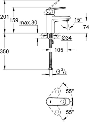 

Grohe 33163002 Health Faucet(Centerset Installation Type)