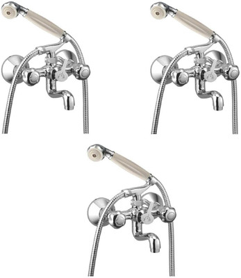 

Oleanna ALCOMN-10 Moon Telephonic Wall Mixer with Crutch and Hand Shower Set Included (Disc Fitting | Quarter Turn | Form Flow) (Pack of 3 Pcs) Mixer Faucet(Wall Mount Installation Type)