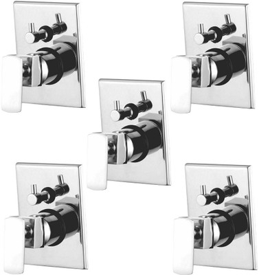 

Oleanna ModelK-15 Kubix 4 Way Complete Divertor Set And Addons Body Of Single Lever Concealed, Mixers And Divertor For Bath And Shower System (High Quality Cartridges | Quarter Turn) (Pack of 5 Pcs) Diverter Faucet(Wall Mount Installation Type)