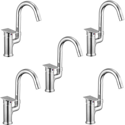 

Oleanna ModelGL-13 Global Single Lever Sink Mixer Table Mounted With Connection Pipe With Hot & Cold Water Feature (High Quality Cartridges | Quarter Turn | Form Flow) (Pack of 5 Pcs) Mixer Faucet(Vessel Installation Type)