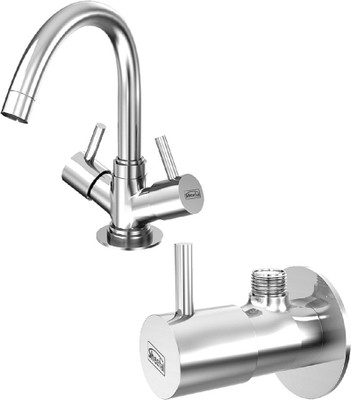 

Sheetal COMBO-1811_1804-2 Shine Centre Hole Basin Mixer Without Pop-Up West System and Set of 2 Angular Stop Cock Combo Flange Faucet(Wall Mount Installation Type)