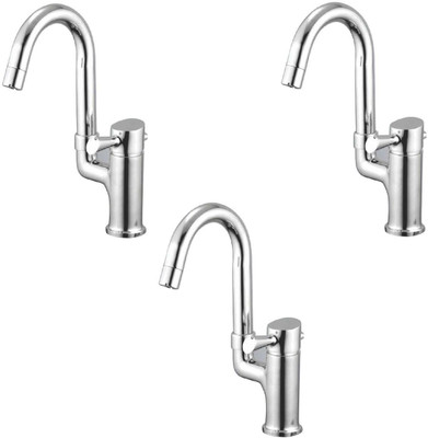 

Oleanna ALCOF-13 Fancy Single Lever Sink Mixer Table Mounted With Connection Pipe With Hot & Cold Water Feature (High Quality Cartridges | Quarter Turn | Form Flow) (Pack of 3 Pcs) Mixer Faucet(Vessel Installation Type)