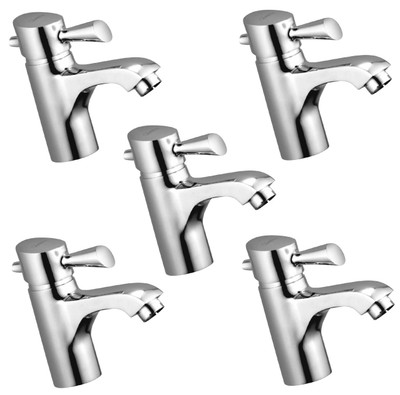 

Oleanna ModelF-18 Fancy Single Lever Basin Mixer With Connection Pipe With Hot & Cold Water Feature (High Quality Cartridges | Quarter Turn | Form Flow) (Pack of 5 Pcs) Mixer Faucet(Deck Mount Installation Type)