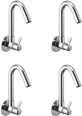 

Oleanna ASCM-07 Magic Sink Tap With Wall Flange Sink Cock With Swivel Casted Spout Wall Mounted (Disc Fitting | Quarter Turn | Form Flow) (Pack of 4 Pcs) Compression Faucet(Wall Mount Installation Type)
