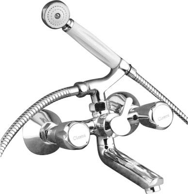 

Oleanna C-07 Caliber Telephonic Wall Mixer with Crutch and Hand Shower Set Included (Disc Fitting | Quarter Turn | Form Flow) Mixer Faucet(Wall Mount Installation Type)
