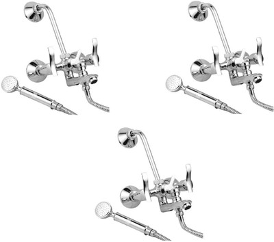 

Oleanna ALCOA-11 Angel Wall Mixer 3 in 1 with 115Mm Bend Pipe and Provision for Over Head and Hand Shower (Disc Fitting | Quarter Turn | Form Flow) (Pack of 3 Pcs) Mixer Faucet(Wall Mount Installation Type)
