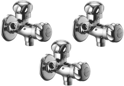 

Oleanna ALCOMN-05 Moon 2 In 1 Angle Valve With Wall Flange 2-Way Agular Stop Cock (Disc Fitting | Quarter Turn) (Pack of 3 Pcs) Angle Cock Faucet(Wall Mount Installation Type)