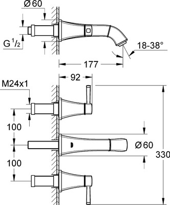 

Grohe 20414000 Health Faucet(Centerset Installation Type)
