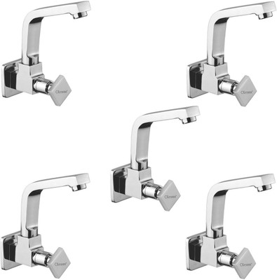 

Oleanna ModelMY-05 Melody Sink Tap With Wall Flange Sink Cock With Swivel Casted Spout Wall Mounted (Disc Fitting | Quarter Turn | Form Flow) (Pack of 5 Pcs) Compression Faucet(Wall Mount Installation Type)