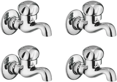 

Oleanna ASCMN-01 Moon Bib Cock With Wall Flange (Disc Fitting | Quarter Turn | Form Flow) (Pack of 4 Pcs) Bib Tap Faucet(Wall Mount Installation Type)
