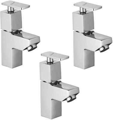 

Oleanna ALCOK-03 Kubix Pillar Cock Chrome Finishing (Disc Fitting | Quarter Turn | Form Flow) (Pack of 3 Pcs) Pillar Tap Faucet(Deck Mount Installation Type)