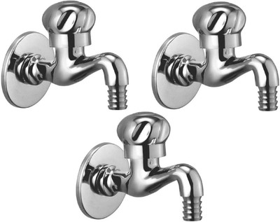 

Oleanna ALCOMN-06 Moon Bib Tap Nozzle Cock With Wall Flange (Disc Fitting | Quarter Turn) (Pack of 3 Pcs) Nozzle Cock Faucet(Wall Mount Installation Type)
