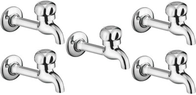 

Oleanna ModelMN-03 Moon Long Nose Bib Cock With Wall Flange Long Body Tap (Disc Fitting | Quarter Turn | Form Flow) (Pack of 5 Pcs) Pillar Tap Faucet(Wall Mount Installation Type)