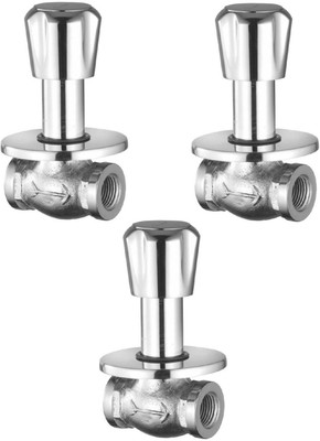 

Oleanna ALCOC-04 Caliber Concealed Stop Cock 1/2" (15mm) With Concealed Flange (Concealed Disc Fittting | Quarter Turn) (Pack of 3 Pcs) Stop Cock Faucet(Wall Concealed Installation Type)