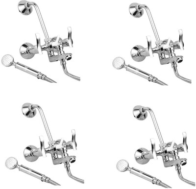 

Oleanna ASCA-11 Angel Wall Mixer 3 in 1 with 115Mm Bend Pipe and Provision for Over Head and Hand Shower (Disc Fitting | Quarter Turn | Form Flow) (Pack of 4 Pcs) Mixer Faucet(Wall Mount Installation Type)