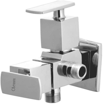 

Oleanna K-06 Kubix 2 In 1 Angle Valve With Wall Flange 2-Way Agular Stop Cock (Disc Fitting | Quarter Turn) Angle Cock Faucet(Wall Mount Installation Type)